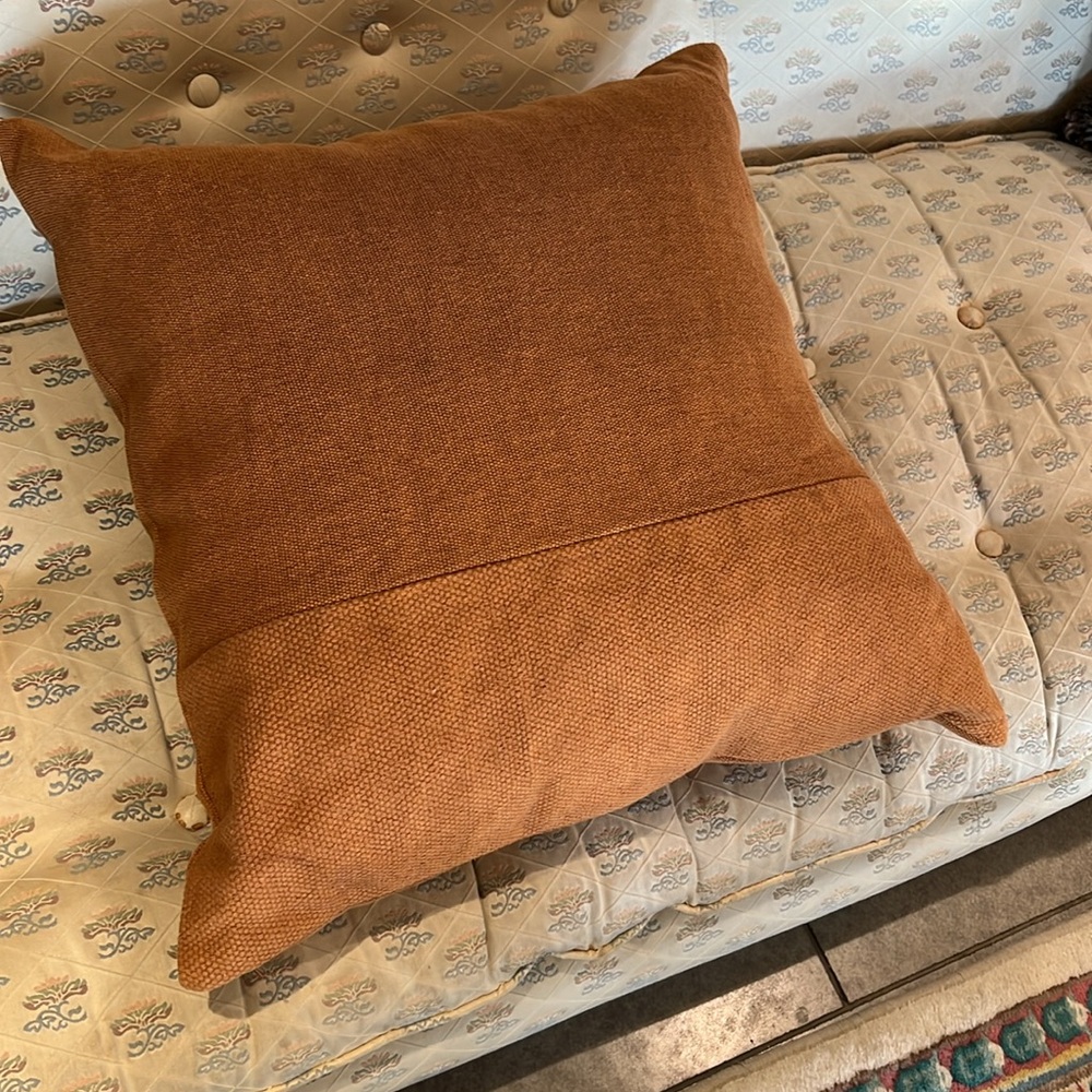 West Elm Honey Accent Pillow 68% cotton / 32% jute / 24 x 24 inches